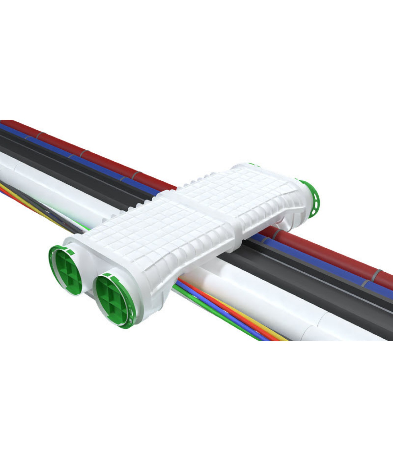 Use of antibacterial duct crossovers ANTI-B-VMK75-2-S where ducts pass through wires or pipes