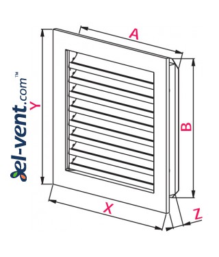 Outdoor vent covers galvanized Line MP - drawing