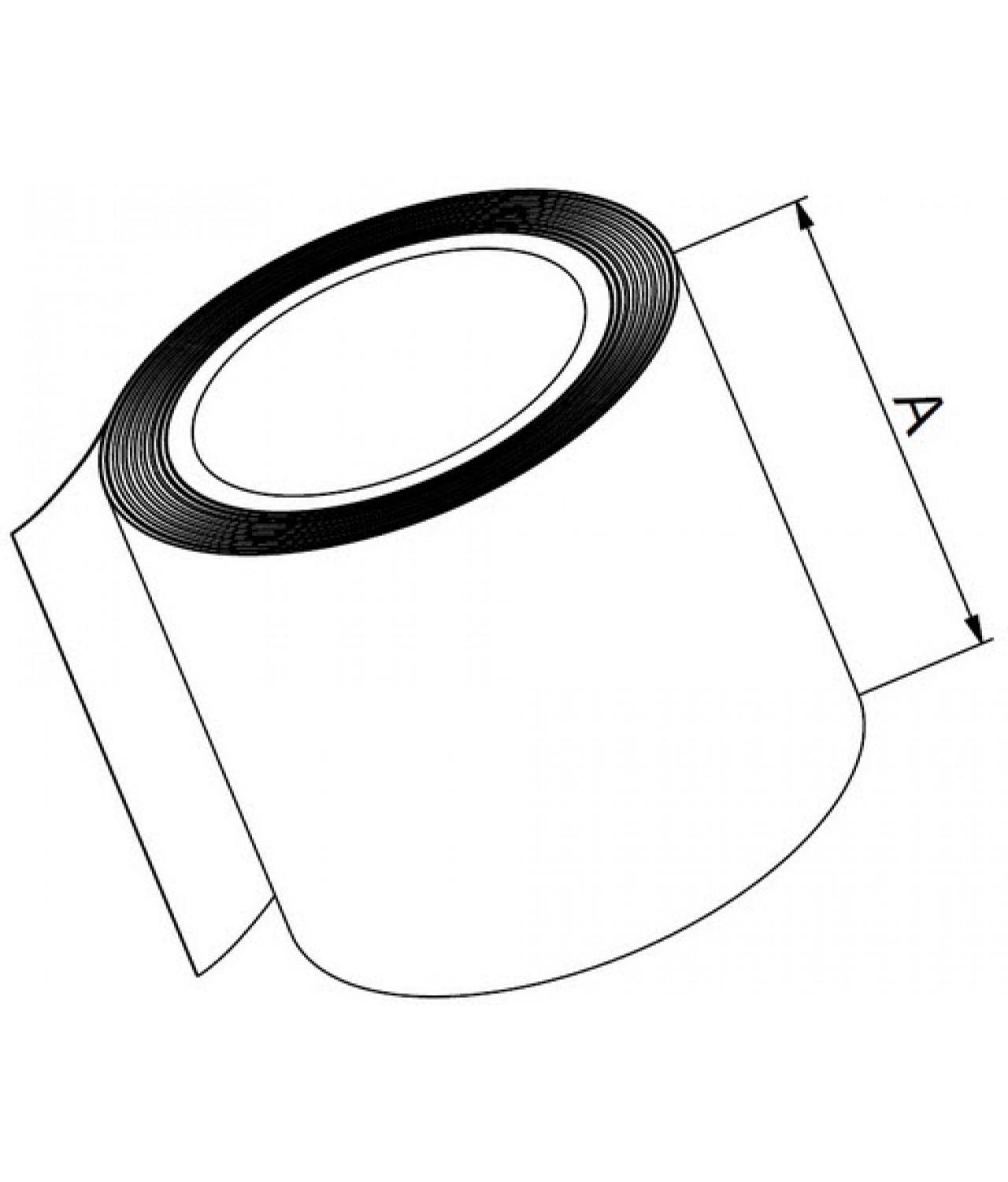 Adhesive PVC tape for plastic ducts sealing, 5.0 cm x 5 m, TAP - drawing