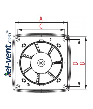 Extract fan with timer RETIS - drawing 2 Extract fan with timer RETIS - drawing 2
