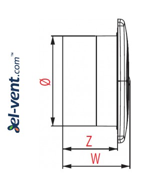 Extract fan with timer RETIS - drawing 3 Extract fan with timer RETIS - drawing 3