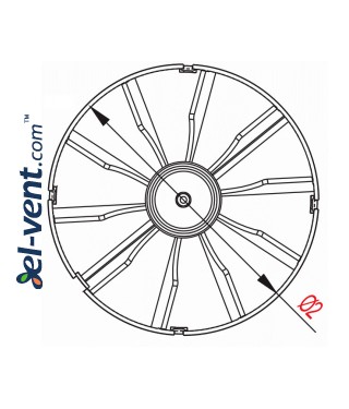 Backdraft damper for bathroom fan ZZ100, Ø100 mm - drawing Backdraft damper for bathroom fan ZZ100, Ø100 mm - drawing