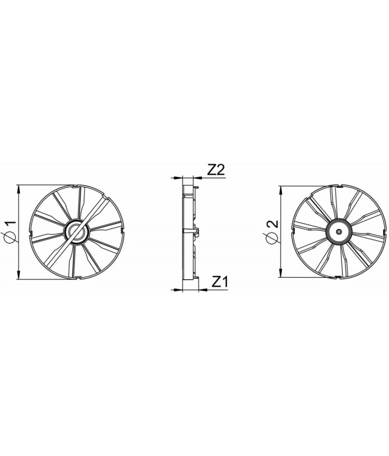 ZZ - backdraft dampers for bathroom fans - drawing