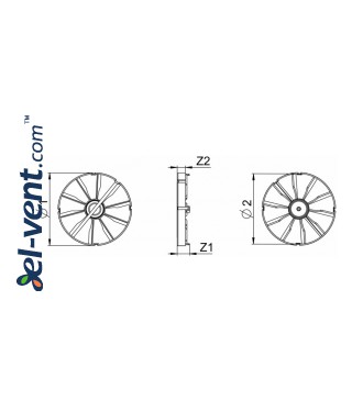 ZZ - backdraft dampers for bathroom fans - drawing