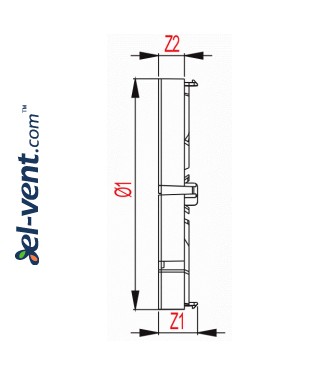 Backdraft damper for bathroom fan ZZ100, Ø100 mm - drawing 2 Backdraft damper for bathroom fan ZZ100, Ø100 mm - drawing 2