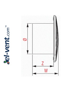 Drawing No.2 EWA120W, Ø100 mm Drawing No.2 EWA120W, Ø100 mm