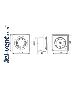 Bathroom house fan FABIO - drawing Bathroom house fan FABIO - drawing