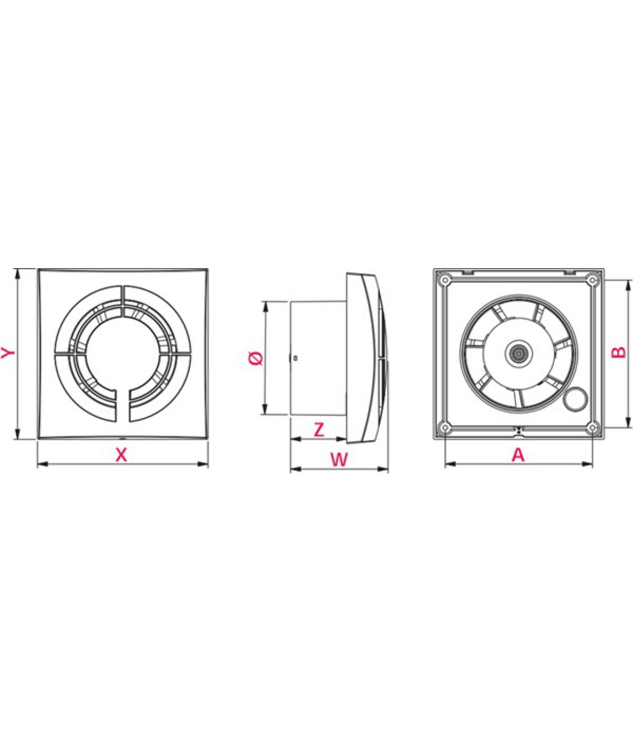 Bathroom house fan FABIO - drawing Bathroom house fan FABIO - drawing