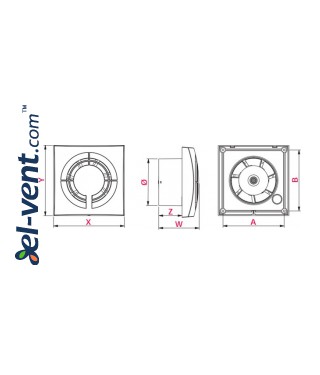 Bathroom house fan FABIO - drawing