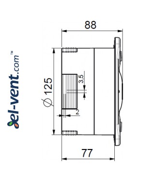 Drawing No.2 HSF125H, Ø125 mm Drawing No.2 HSF125H, Ø125 mm