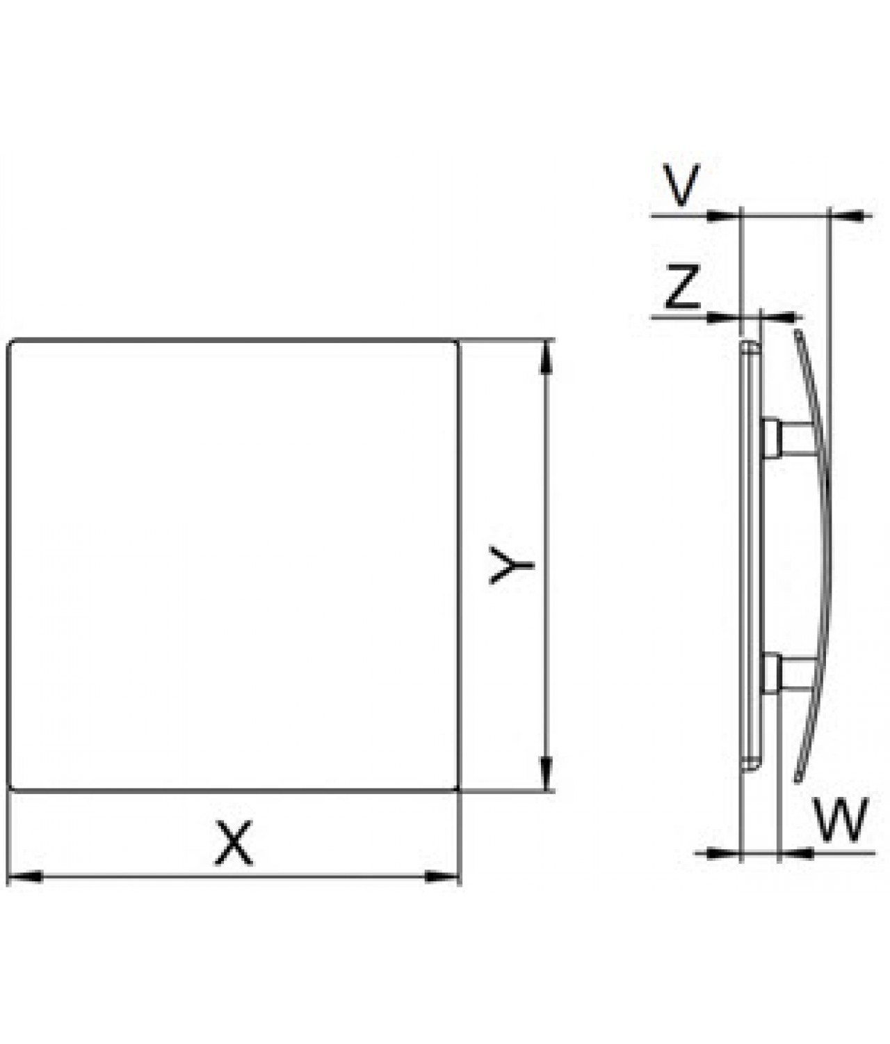 Interior panel PEGB100P - ESCUDO GLASS black glossy, drawing