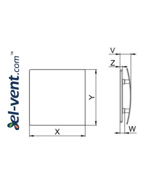 Interior panel PEGB100P - ESCUDO GLASS black glossy, drawing