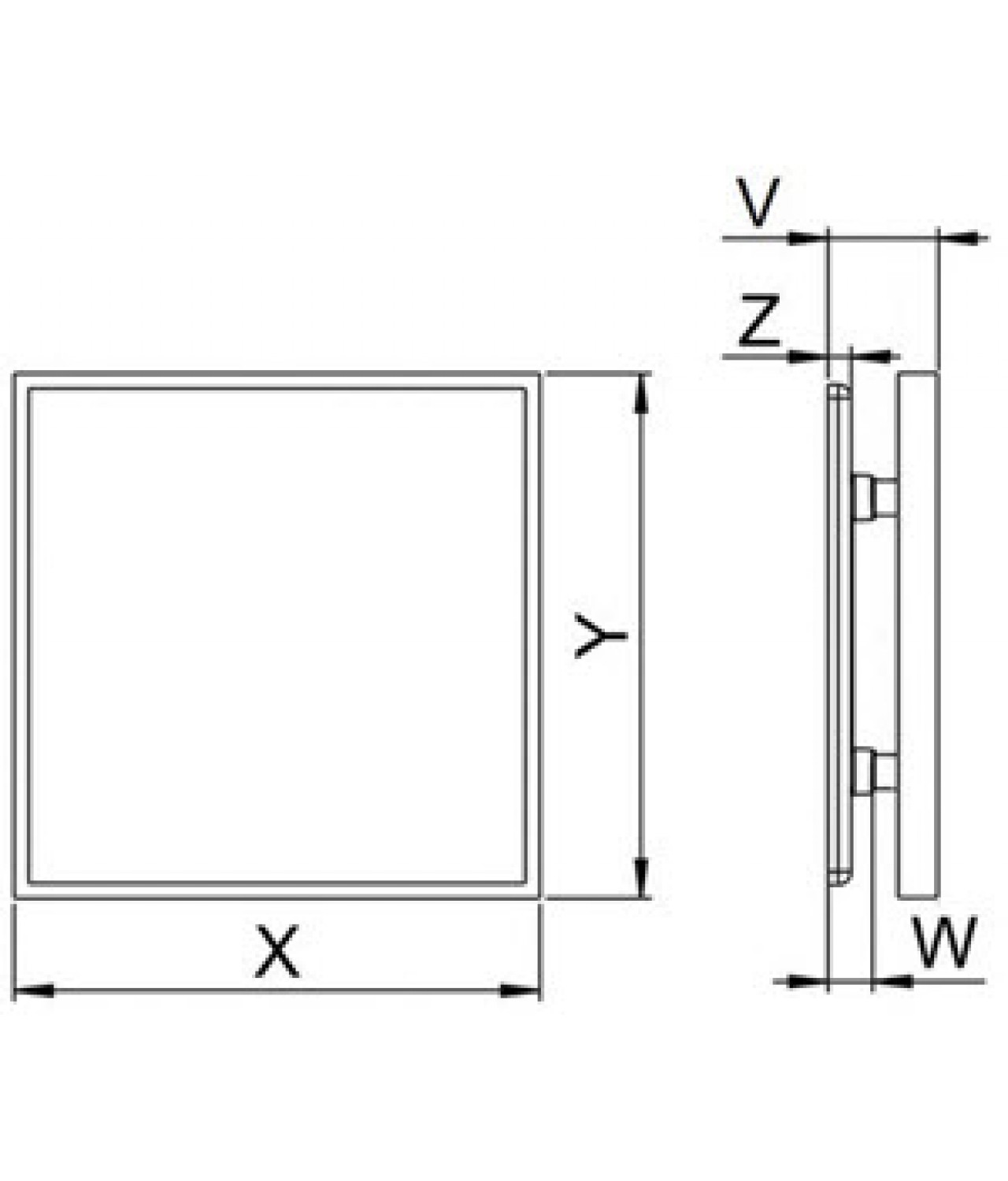 Interior panel for ceramic tile PI125 - INSIDE, drawing