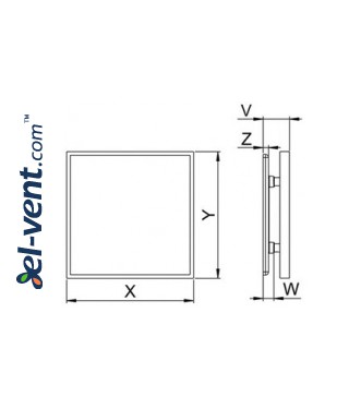 Interior panel for ceramic tile PI125 - INSIDE, drawing