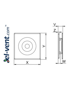 Interior panel POB100 - ORION white, drawing