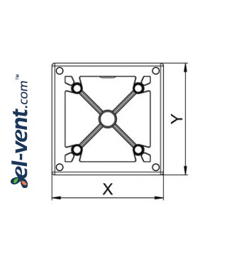 Mounting frame for interior panel RW100 white - drawing 1