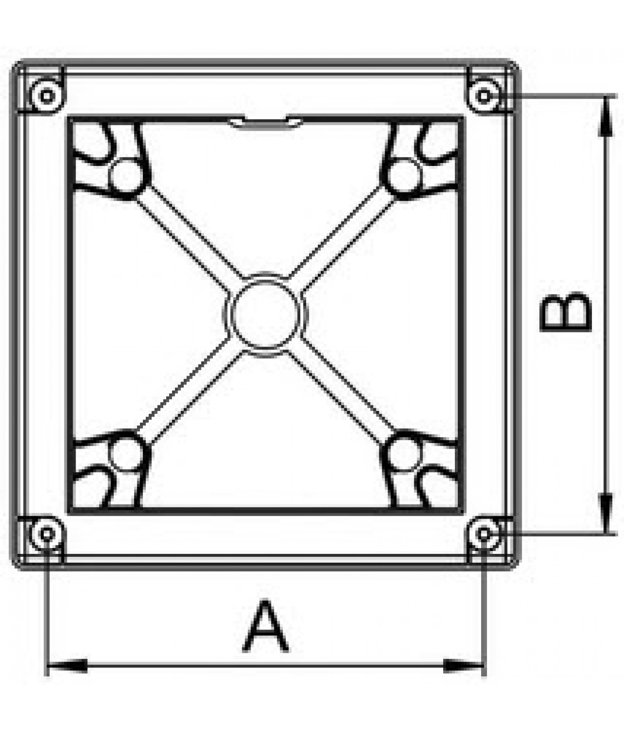 Mounting frame for interior panel RW125 white - drawing 3