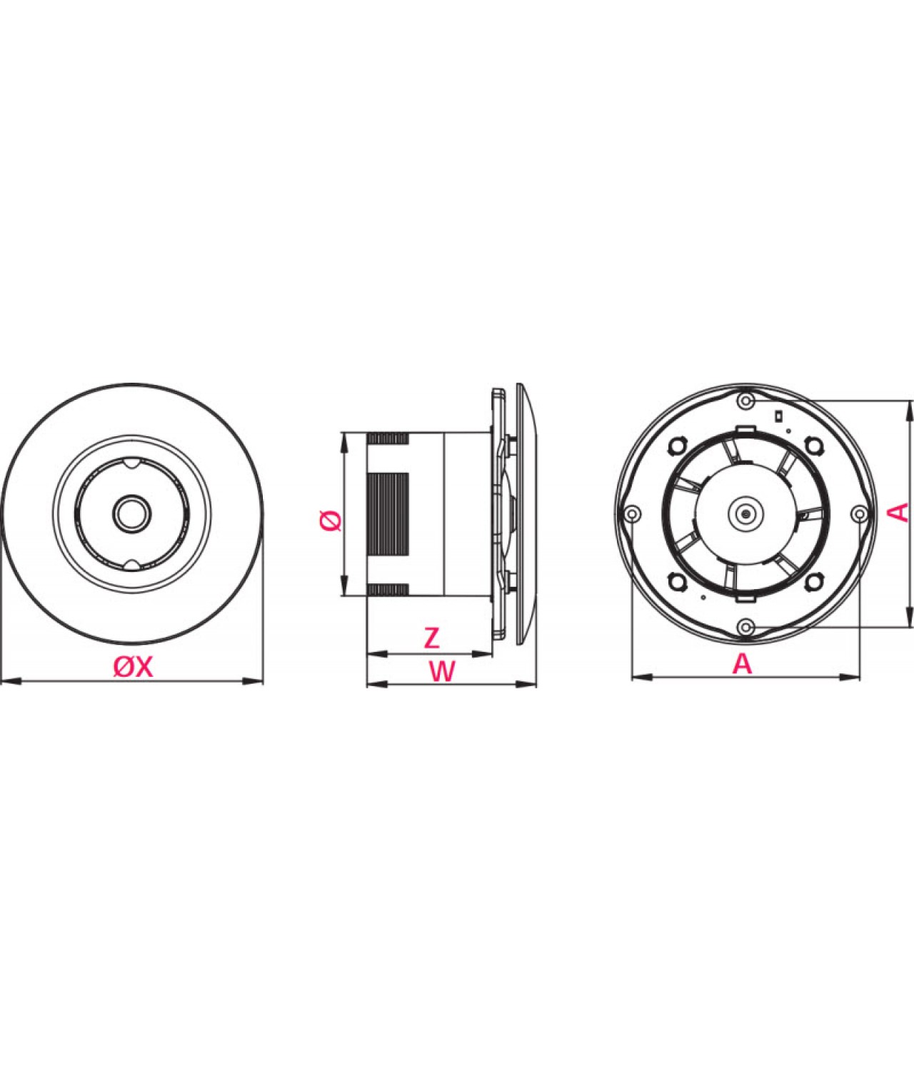 Extractor fan ORBIT - drawing Extractor fan ORBIT - drawing