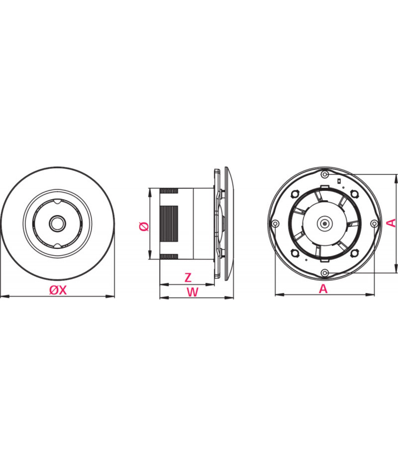 Extractor fan ORBIT - drawing