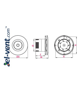 Extractor fan ORBIT - drawing