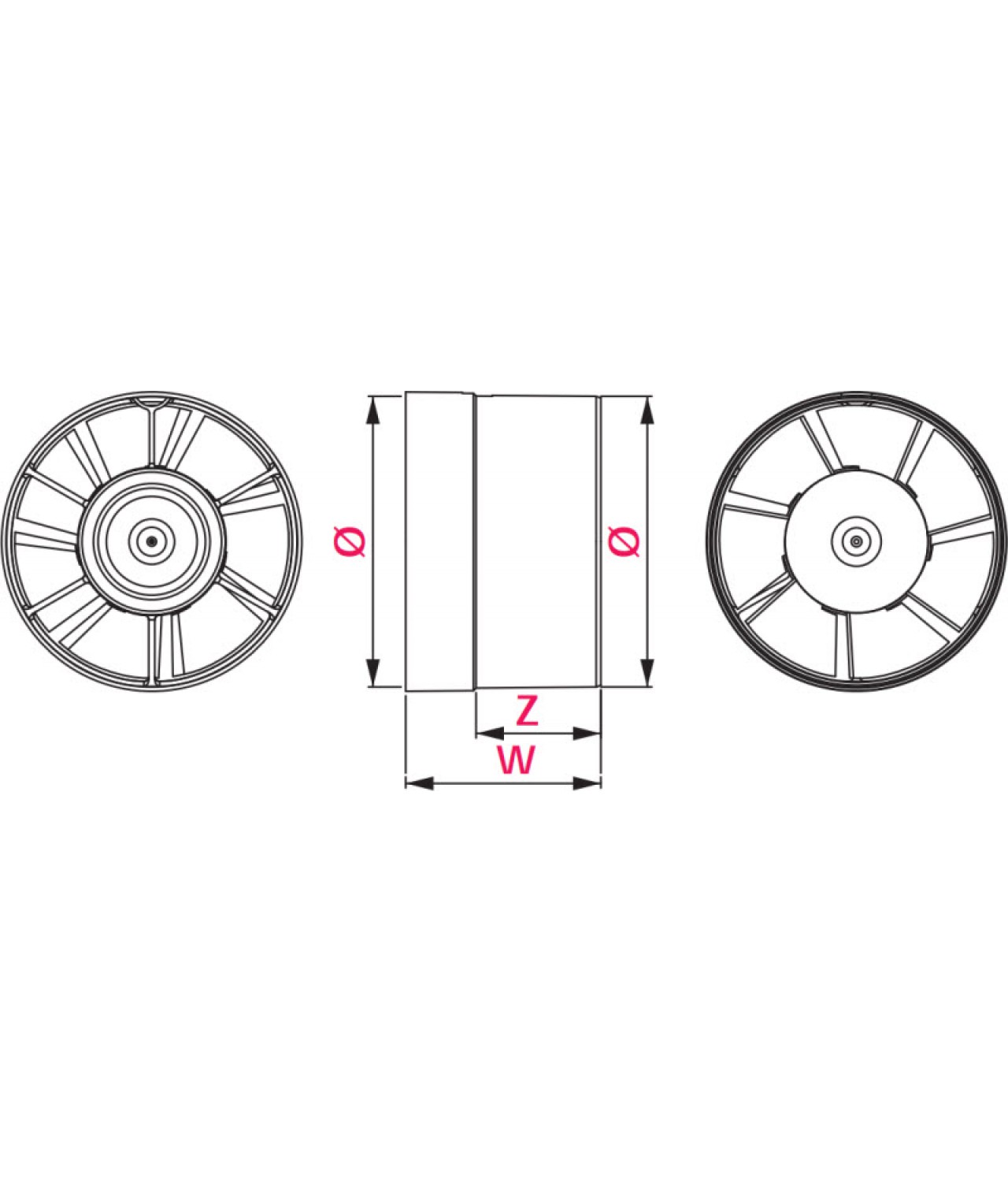 Duct fan TURBO - drawing