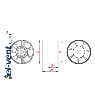 Duct fan TURBO - drawing