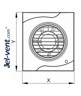 Bathroom fan with timer VECCO100T, Ø100 mm - drawing Bathroom fan with timer VECCO100T, Ø100 mm - drawing