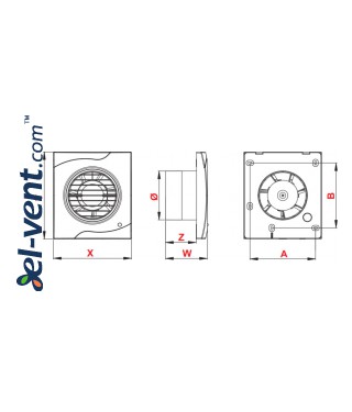 Вентилятор для ванной комнаты VECCO - чертеж