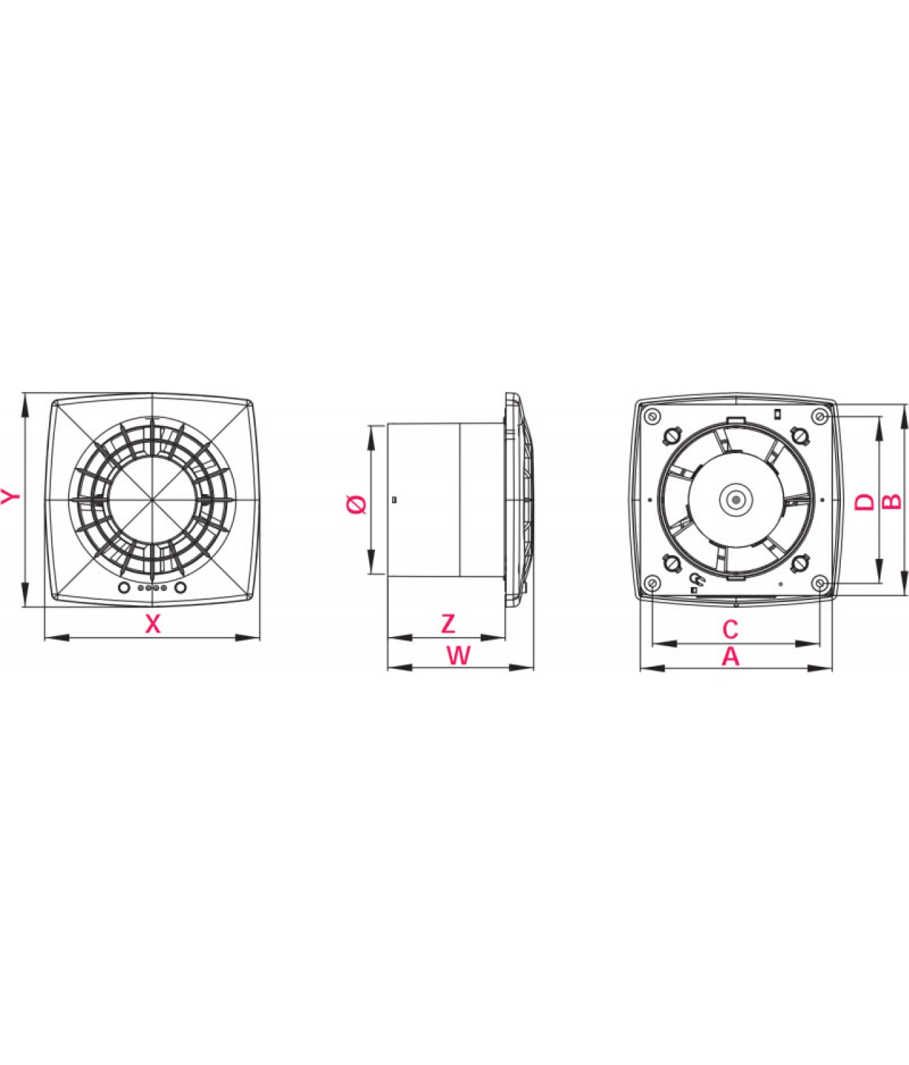 Whole house fan with ball bearings VEGA - drawing