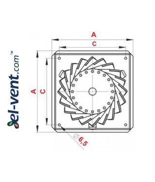 Rotating chimney aluminum cowl NOP150AL, Ø150 mm - drawing 2 Rotating chimney aluminum cowl NOP150AL, Ø150 mm - drawing 2