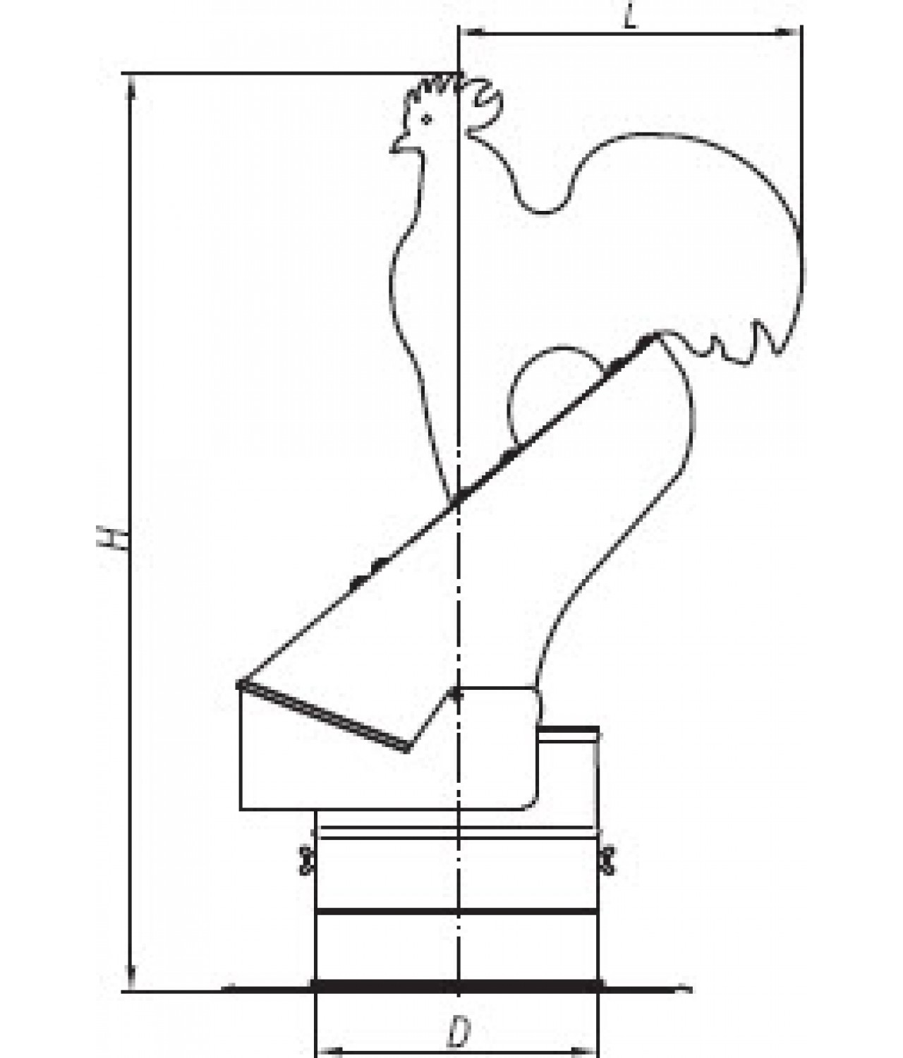 Rooster chimney cowls with ball bearings - drawing No.1