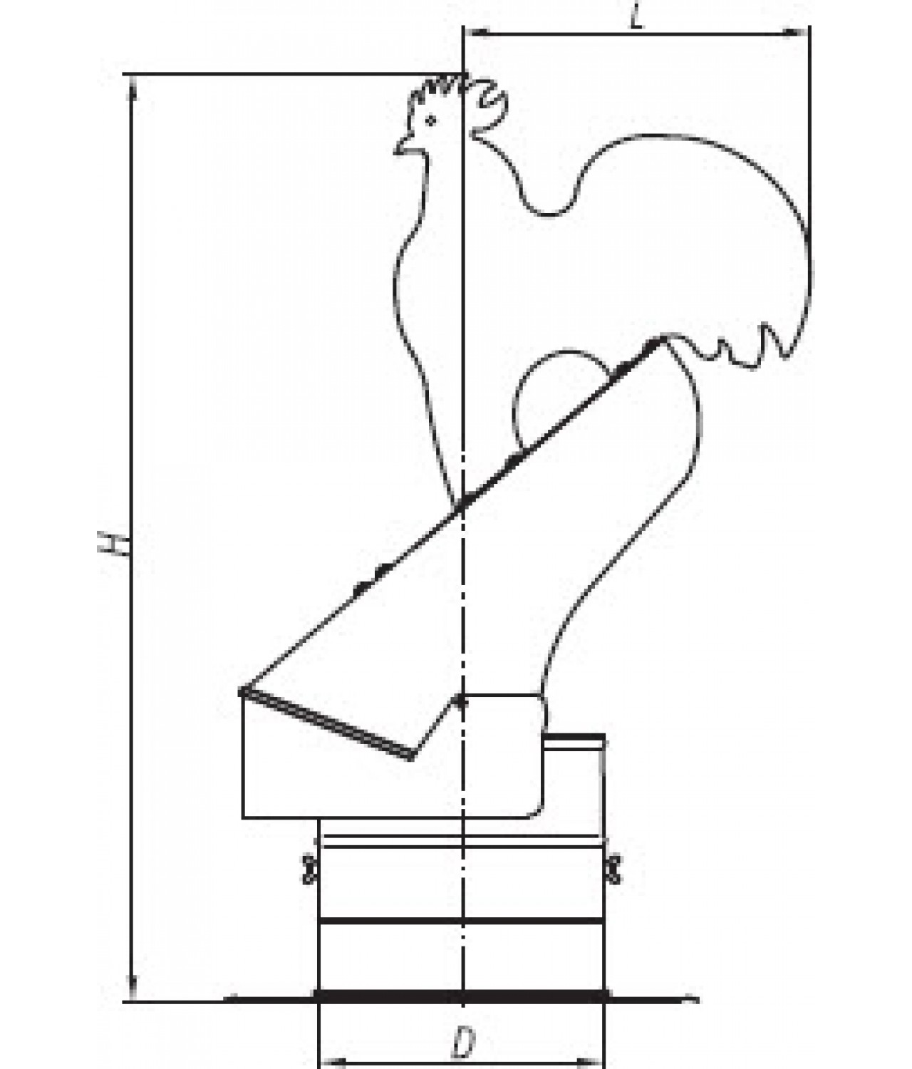 Флюгеры на дымоход с шариковыми подшипниками Петушок - чертеж № 1