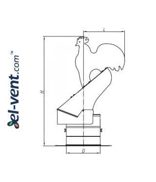 Rooster chimney cowls with ball bearings - drawing No.1