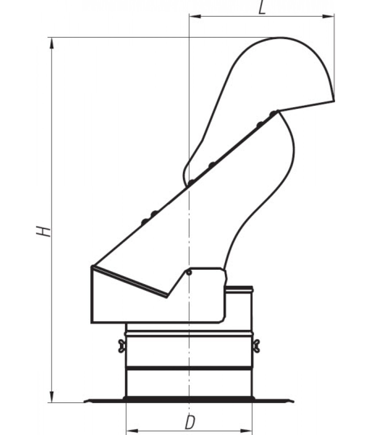 Flipper chimney cowls with ball bearings - drawing No.1