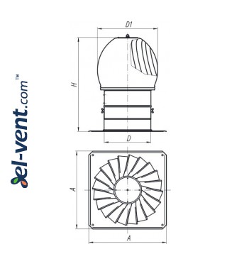 Rotating chimney cowl MINI-TURBO-100, Ø100 mm, 1 Rotating chimney cowl MINI-TURBO-100, Ø100 mm, 1