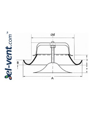 Air diffuser EDP250, Ø250 mm - drawing Air diffuser EDP250, Ø250 mm - drawing