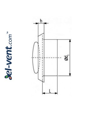 Ceiling diffuser PP160PVC, Ø160 mm - drawing Ceiling diffuser PP160PVC, Ø160 mm - drawing