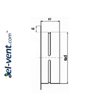 Outlet for diffuser RM-I-160, Ø160 mm - drawing Outlet for diffuser RM-I-160, Ø160 mm - drawing