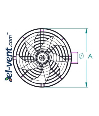 High performance external rotor axial duct fan EDRPKT150, Ø150 mm - drawing 2 High performance external rotor axial duct fan EDRPKT150, Ø150 mm - drawing 2