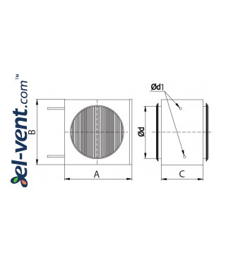 Circular duct water heaters HDW - drawing