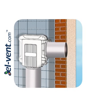 Mounting example No.1 ASPIRODOR165 ≤165 m³/h - Installation method Mounting example No.1 ASPIRODOR165 ≤165 m³/h - Installation method