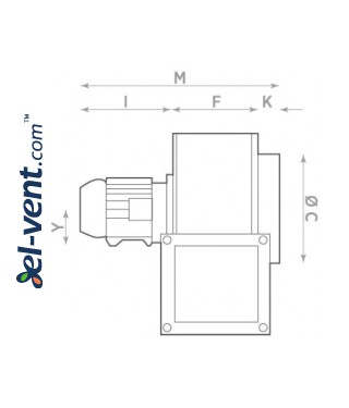 Centrifugal fans with stainless steel body CAI ≤1450 m³/h - drawing 2 Centrifugal fans with stainless steel body CAI ≤1450 m³/h - drawing 2