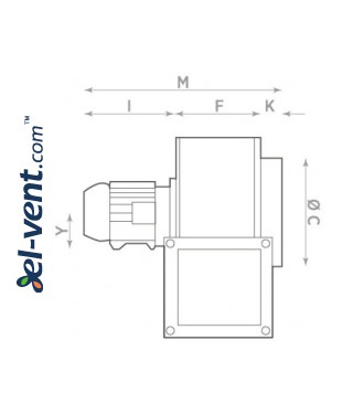 Explosion proof centrifugal fans CB EX-ATEX ≤1450 m³/h - drawing No.2 Explosion proof centrifugal fans CB EX-ATEX ≤1450 m³/h - drawing No.2