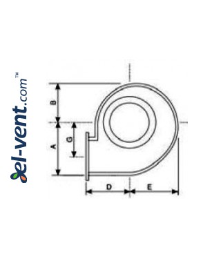 Centrifugal fans CB ≤1450 m³/h - drawing No.1