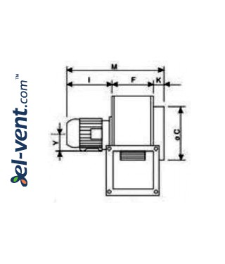 Centrifugal fans CB ≤1450 m³/h - drawing No.2