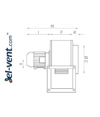 Explosion proof centrifugal fans CS EX-ATEX ≤9100 m³/h - drawing No.2 Explosion proof centrifugal fans CS EX-ATEX ≤9100 m³/h - drawing No.2