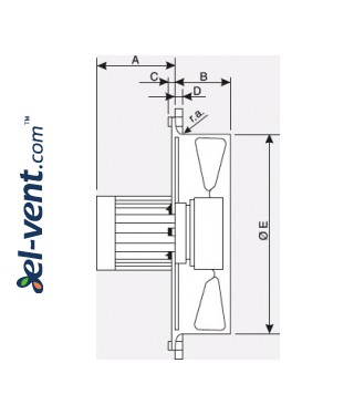 Explosion proof axial fans EB EX-ATEX ≤4500 m³/h - drawing No.1 Explosion proof axial fans EB EX-ATEX ≤4500 m³/h - drawing No.1