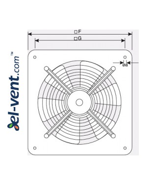 Explosion proof axial fans EB EX-ATEX ≤4500 m³/h - drawing No.2 Explosion proof axial fans EB EX-ATEX ≤4500 m³/h - drawing No.2