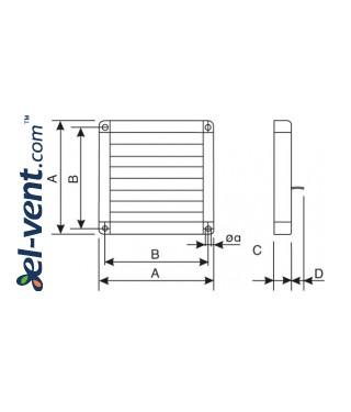 Gravity vent louvers GGT - drawing Gravity vent louvers GGT - drawing