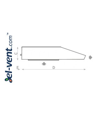 Induction smoke exhaust fans PVI-HT - drawing No.2 Induction smoke exhaust fans PVI-HT - drawing No.2